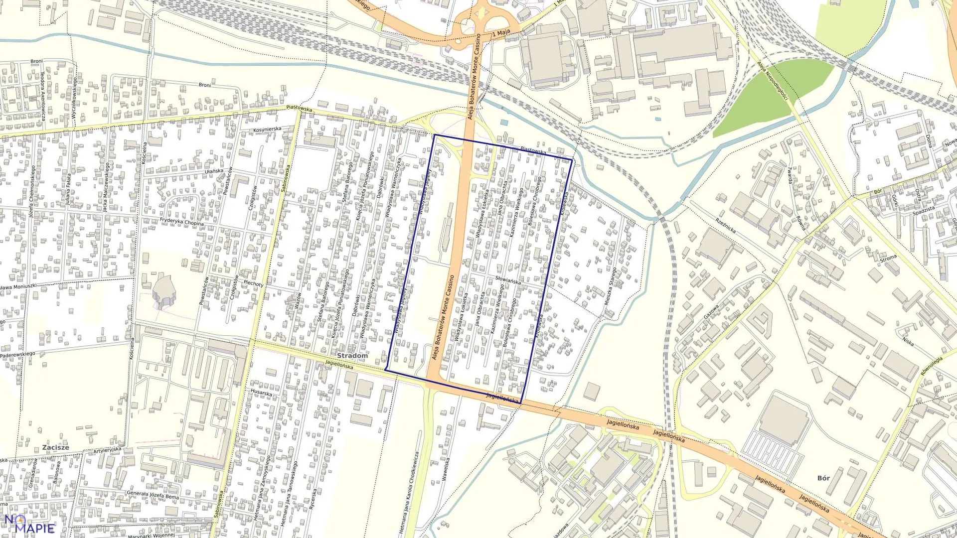 Mapa obrębu 298 w mieście Częstochowa