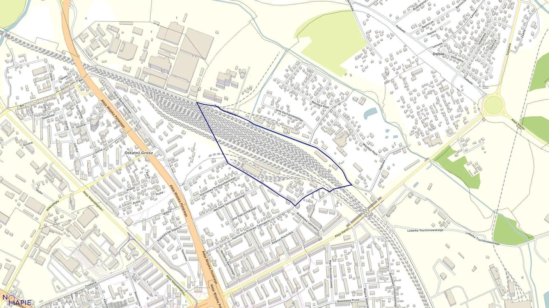 Mapa obrębu 306 w mieście Częstochowa