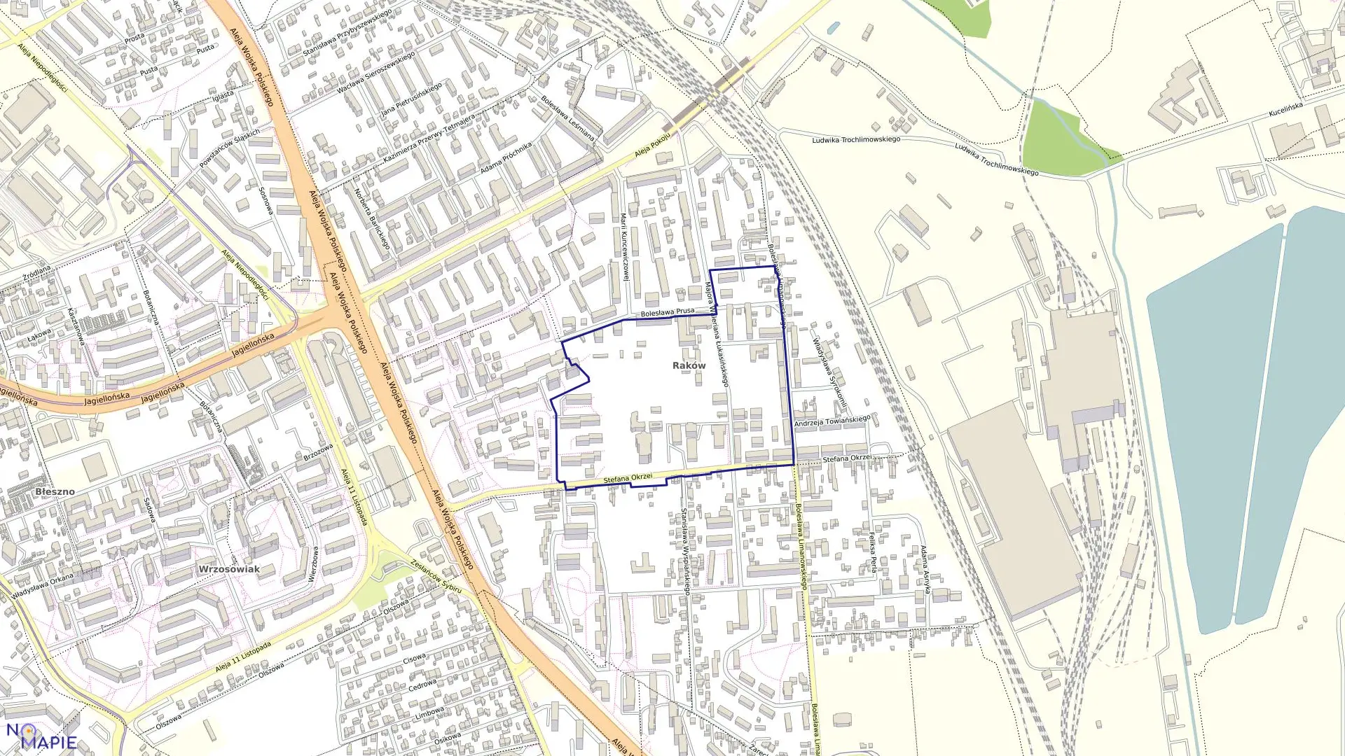 Mapa obrębu 309 w mieście Częstochowa