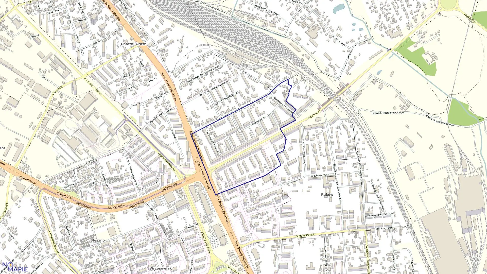 Mapa obrębu 311 w mieście Częstochowa