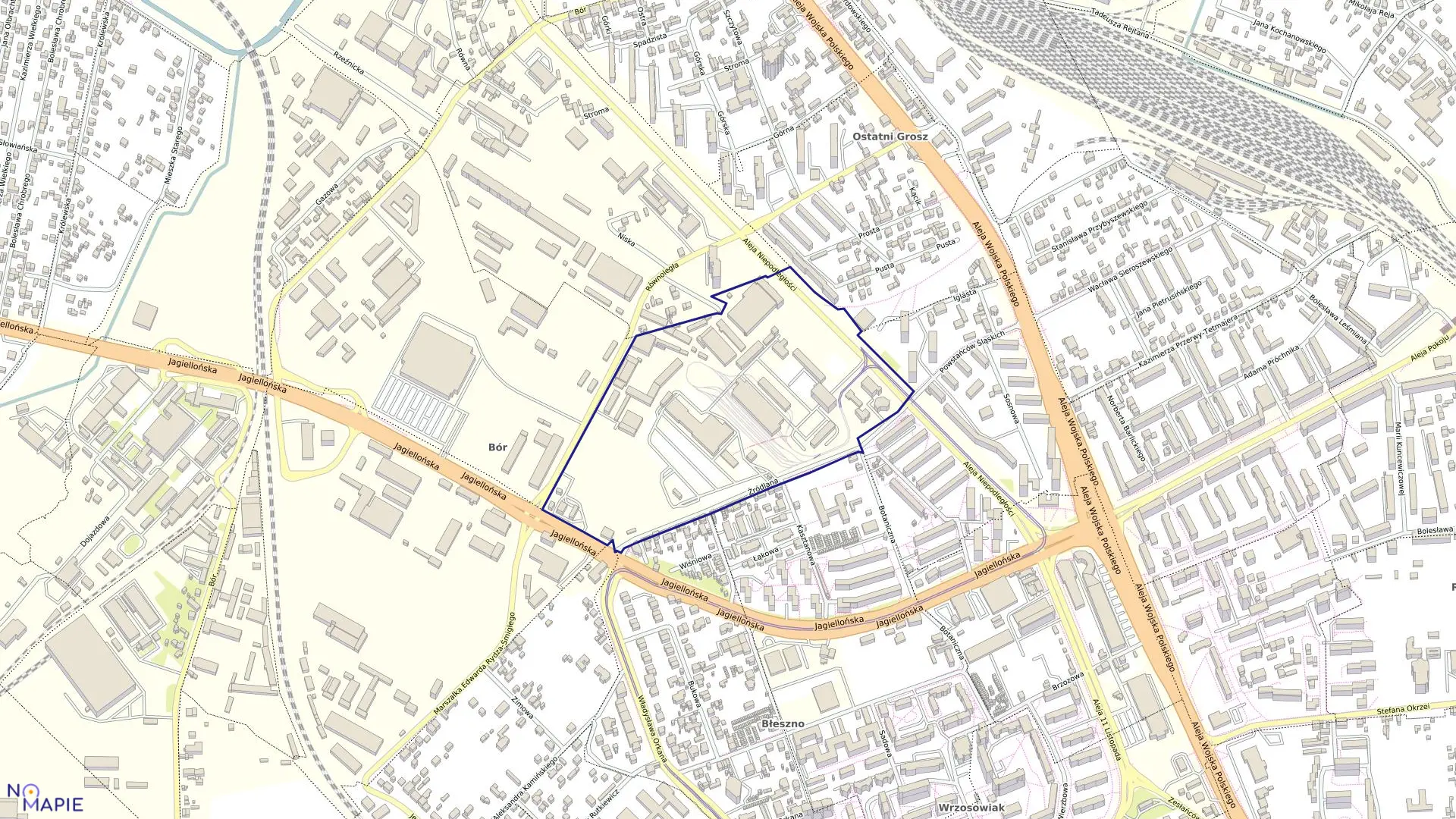 Mapa obrębu 314 w mieście Częstochowa