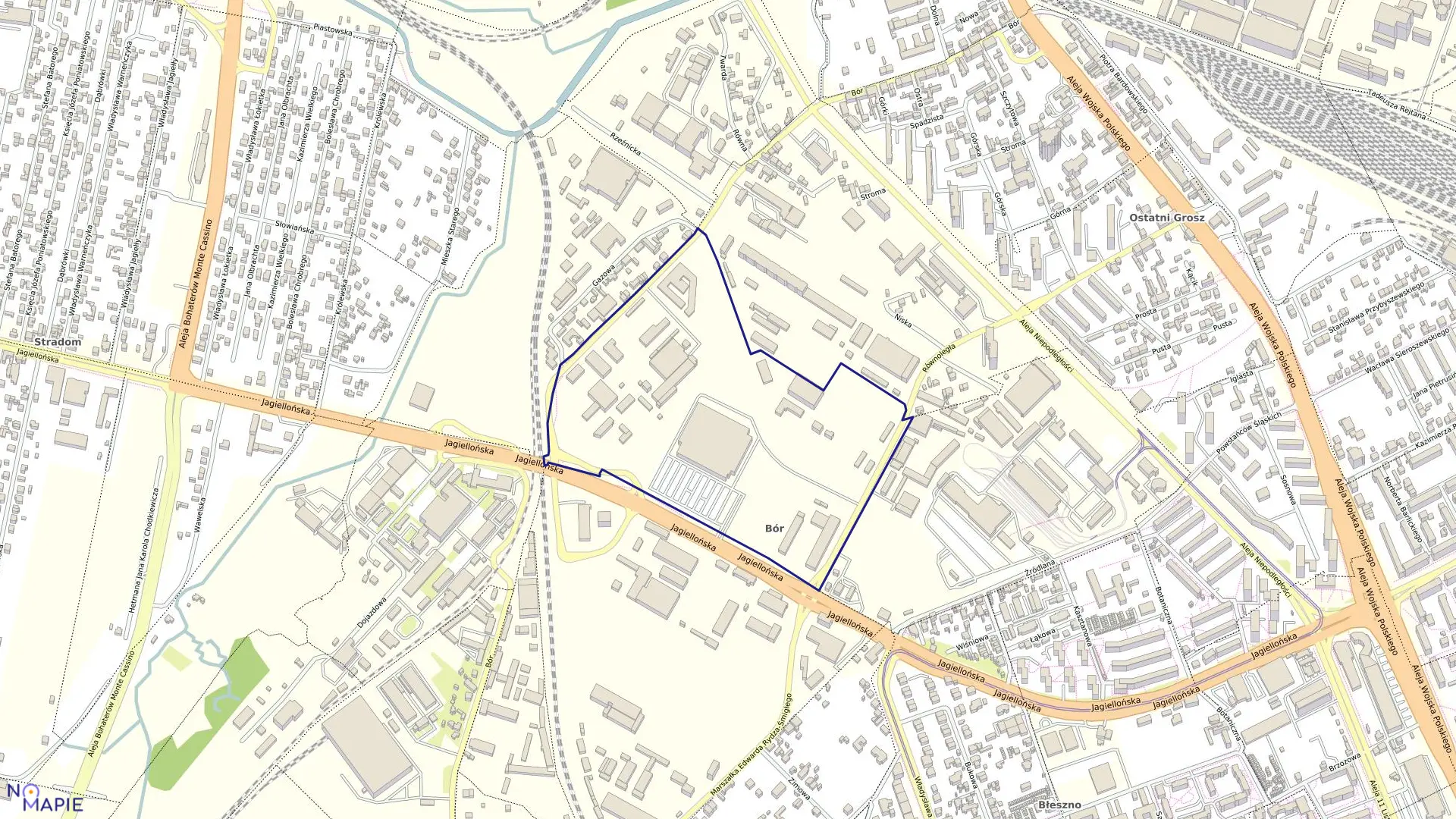 Mapa obrębu 315 w mieście Częstochowa