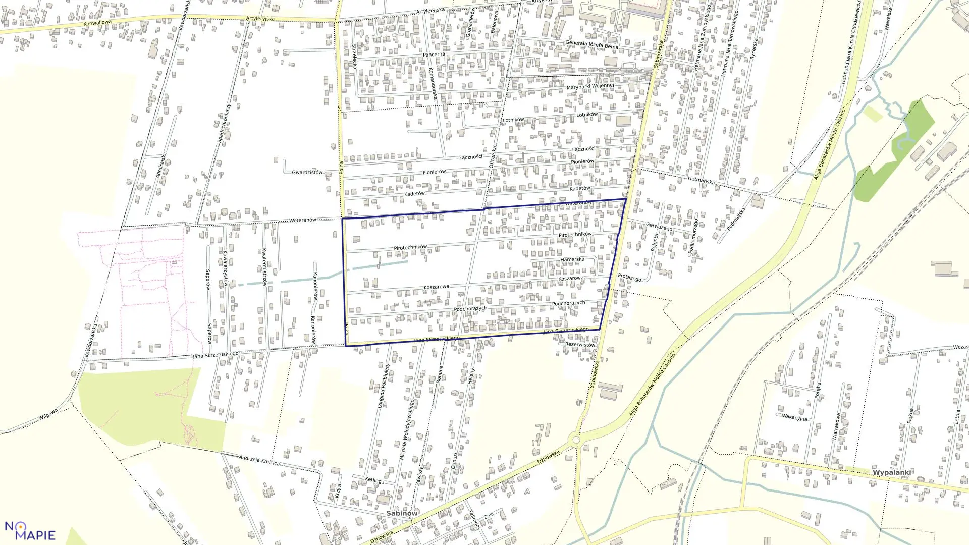 Mapa obrębu 328 w mieście Częstochowa