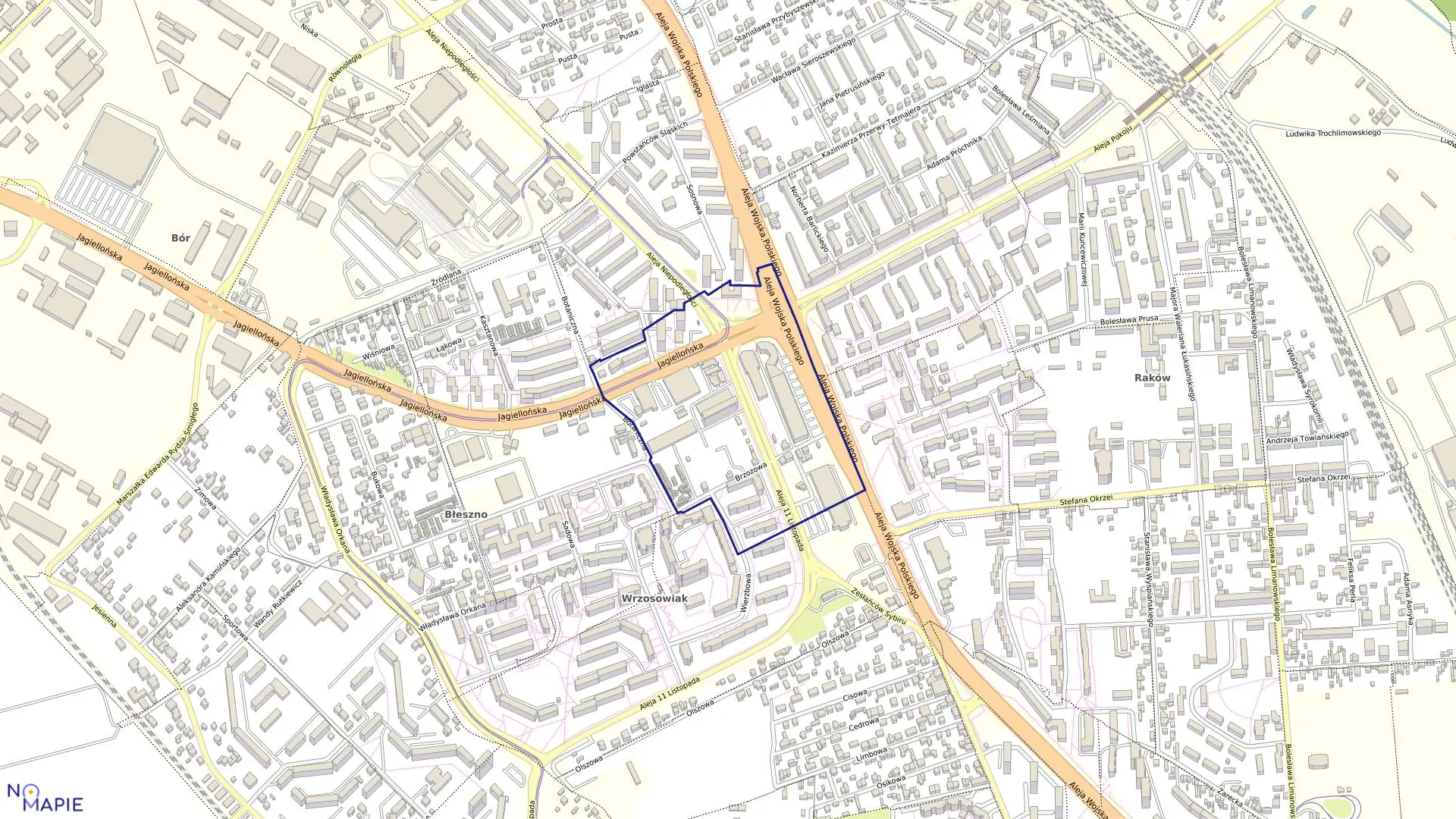 Mapa obrębu 337 w mieście Częstochowa