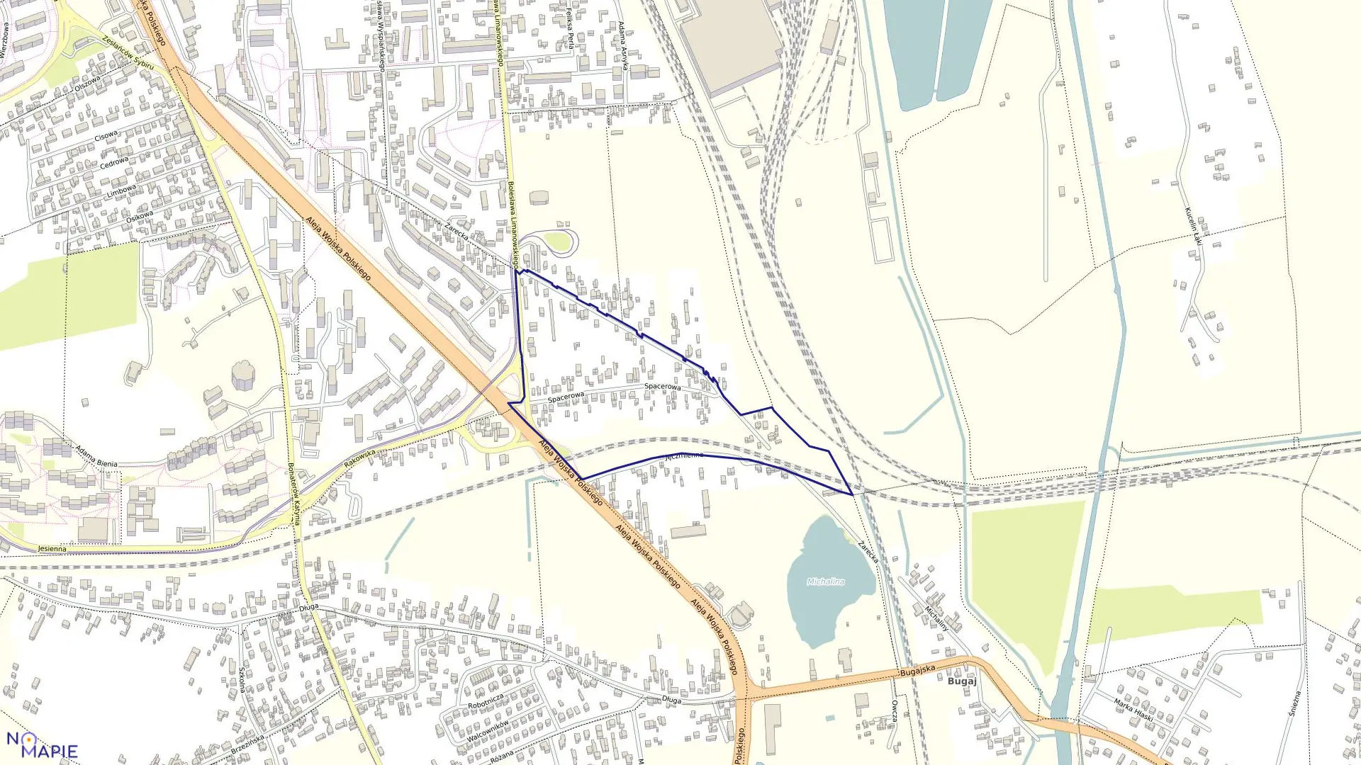 Mapa obrębu 344 w mieście Częstochowa