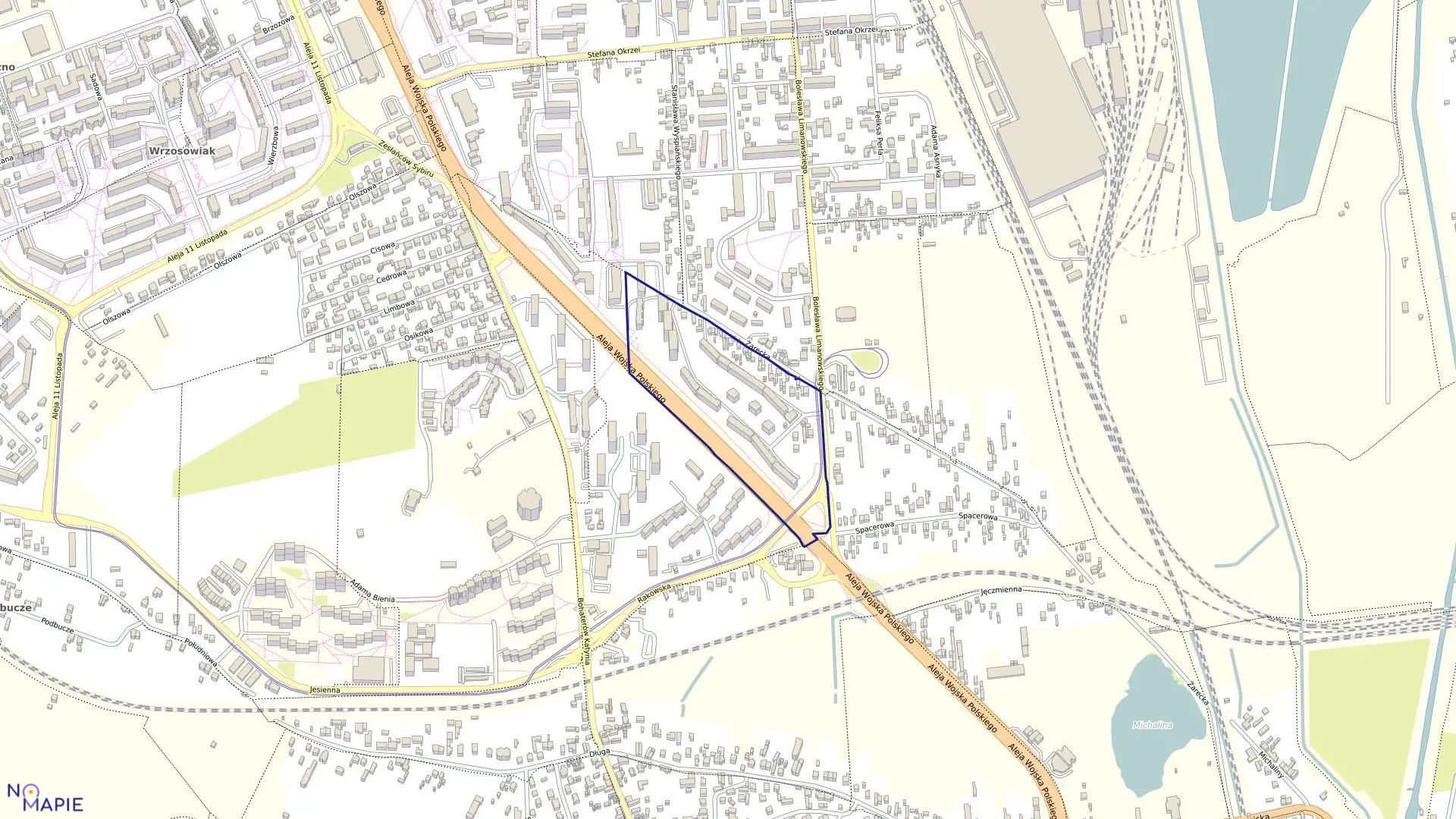 Mapa obrębu 345 w mieście Częstochowa