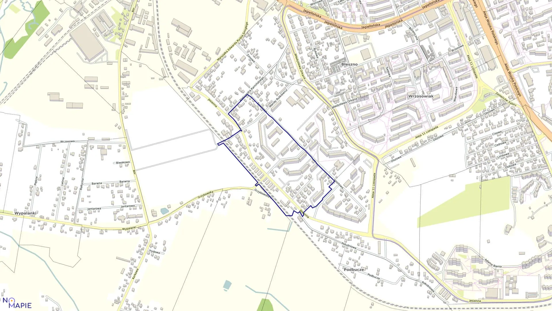 Mapa obrębu 351 w mieście Częstochowa