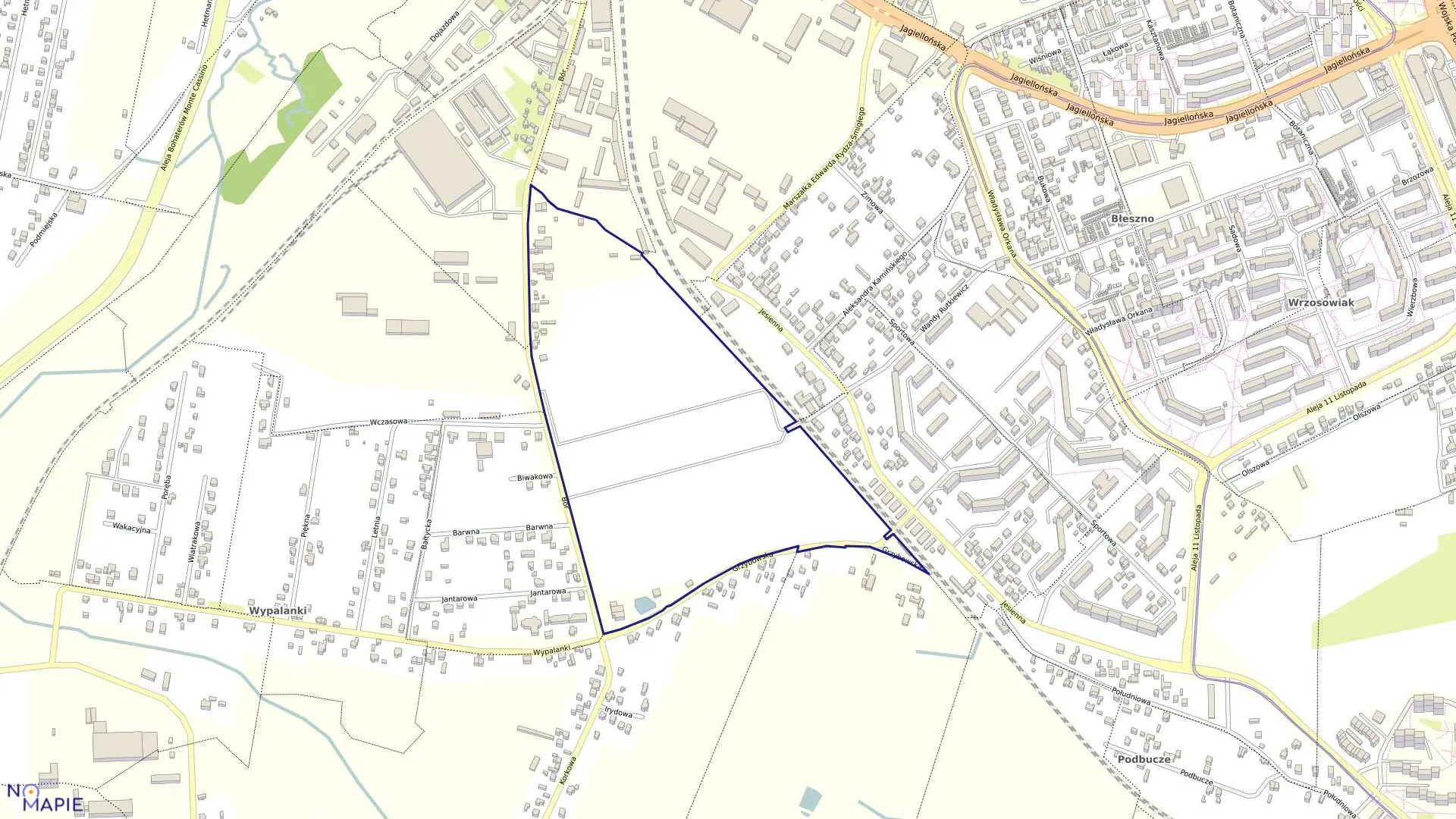 Mapa obrębu 352 w mieście Częstochowa