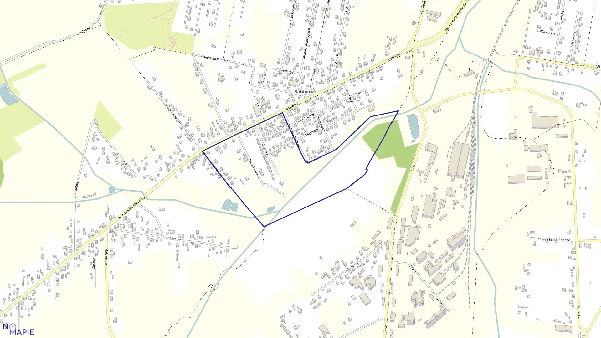 Mapa obrębu 362 w mieście Częstochowa