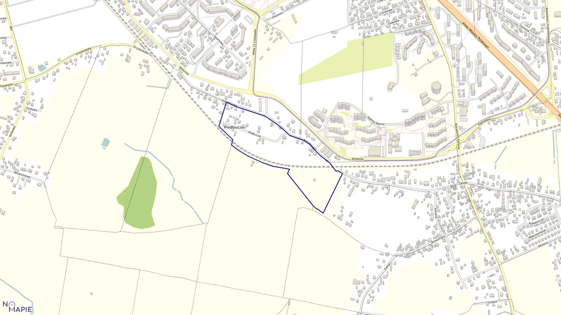 Mapa obrębu 369 w mieście Częstochowa