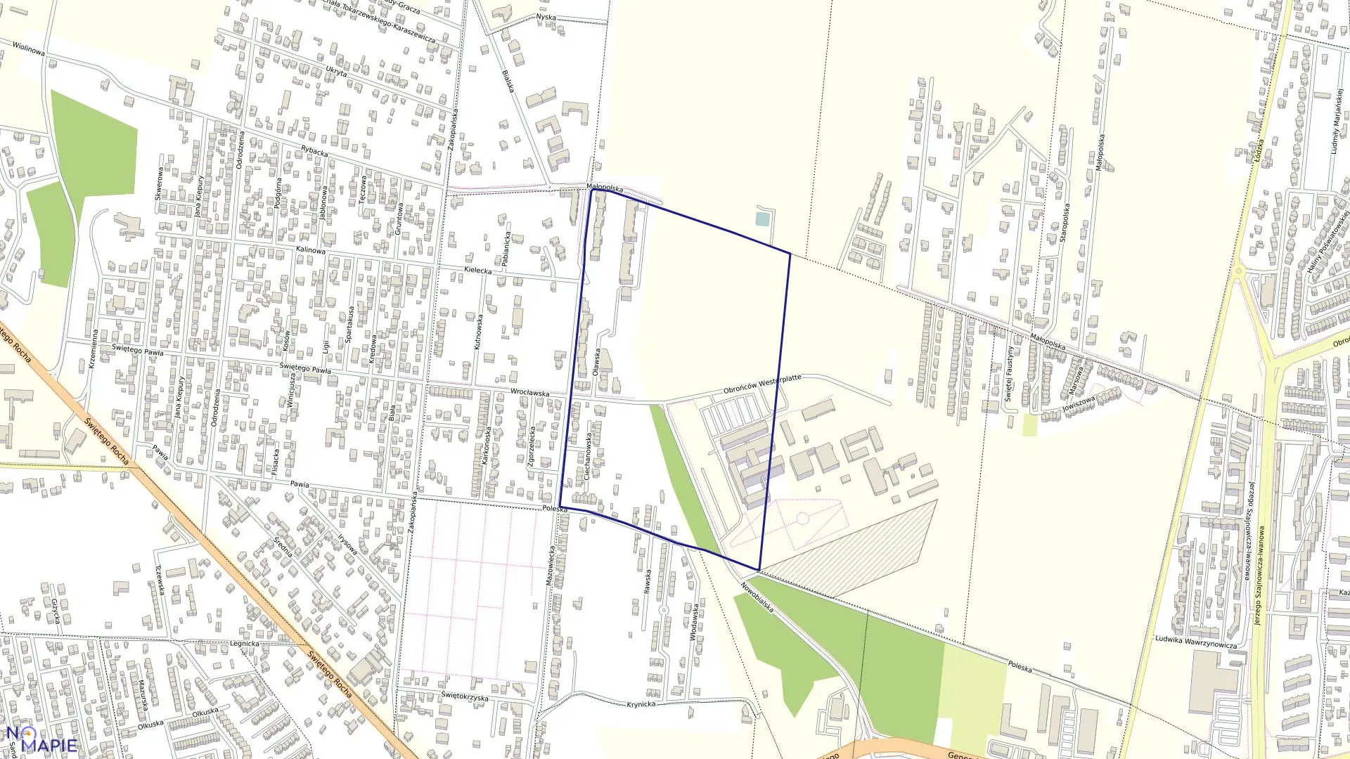 Mapa obrębu 37 w mieście Częstochowa