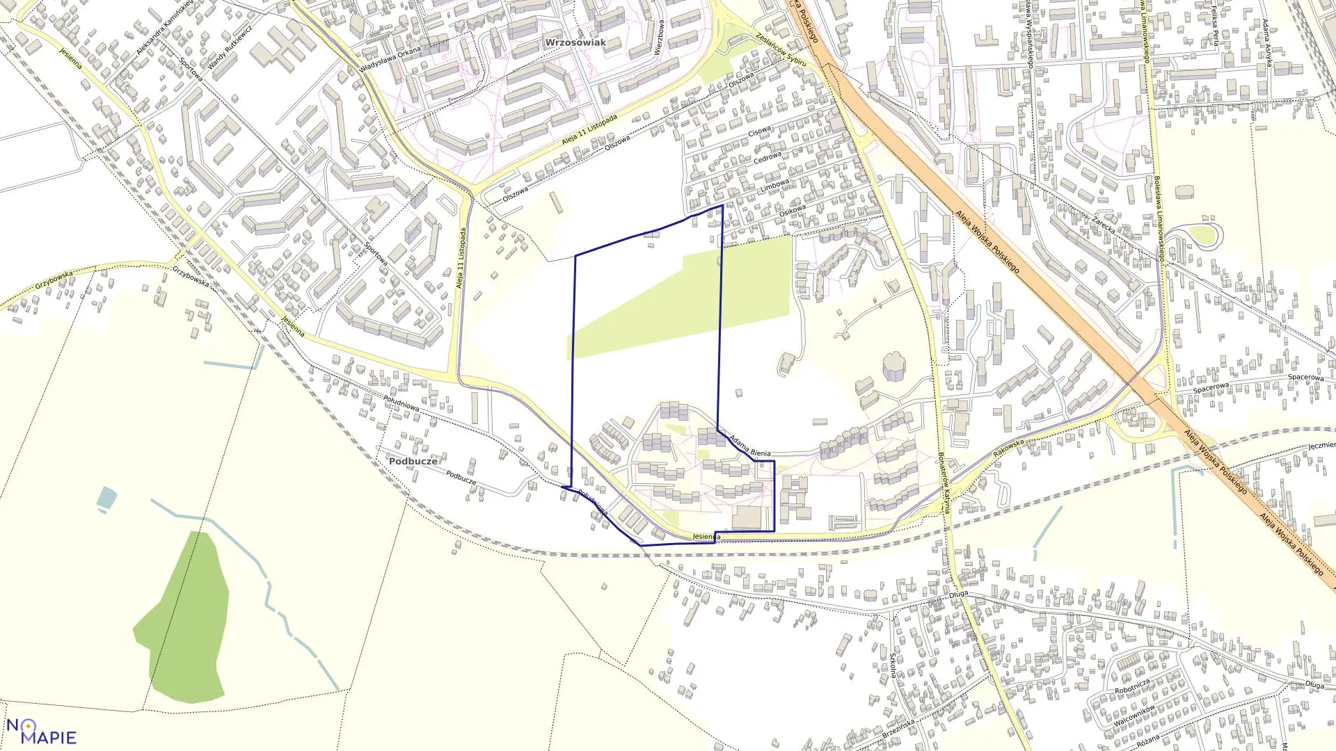 Mapa obrębu 370 w mieście Częstochowa