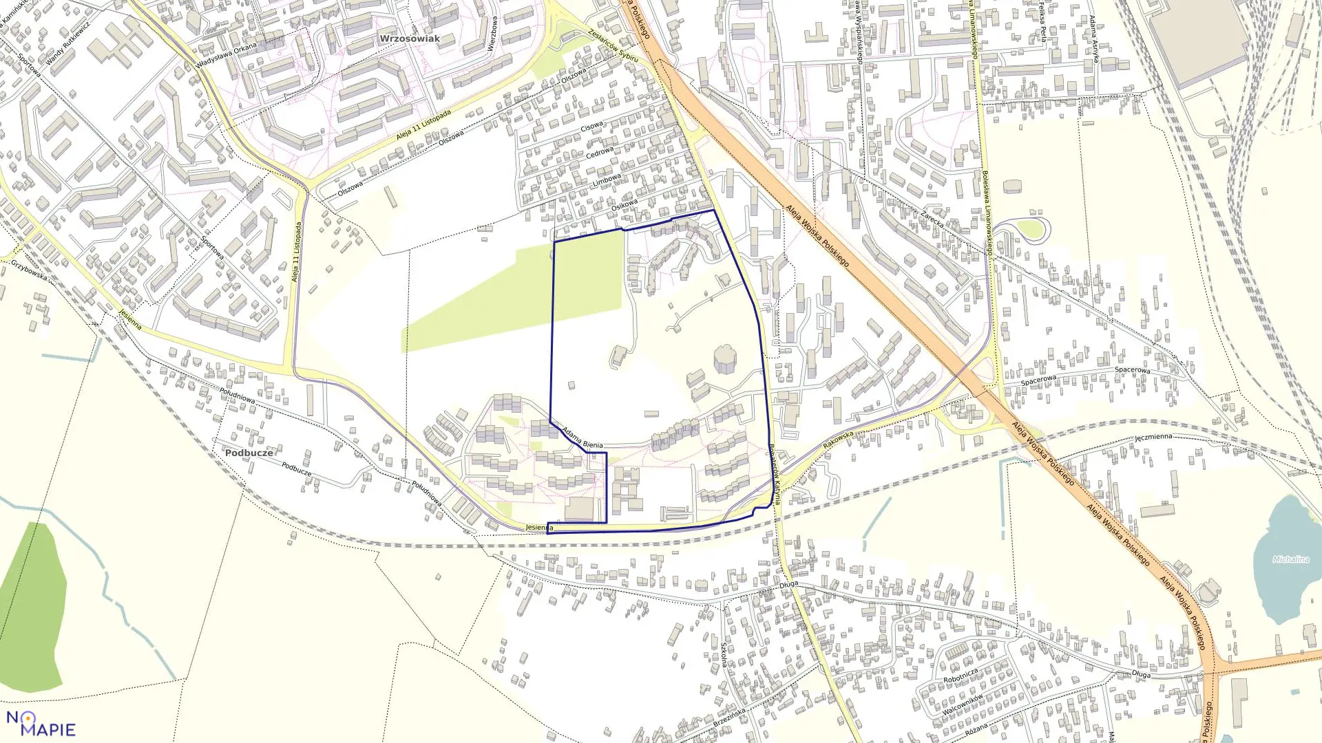 Mapa obrębu 371 w mieście Częstochowa