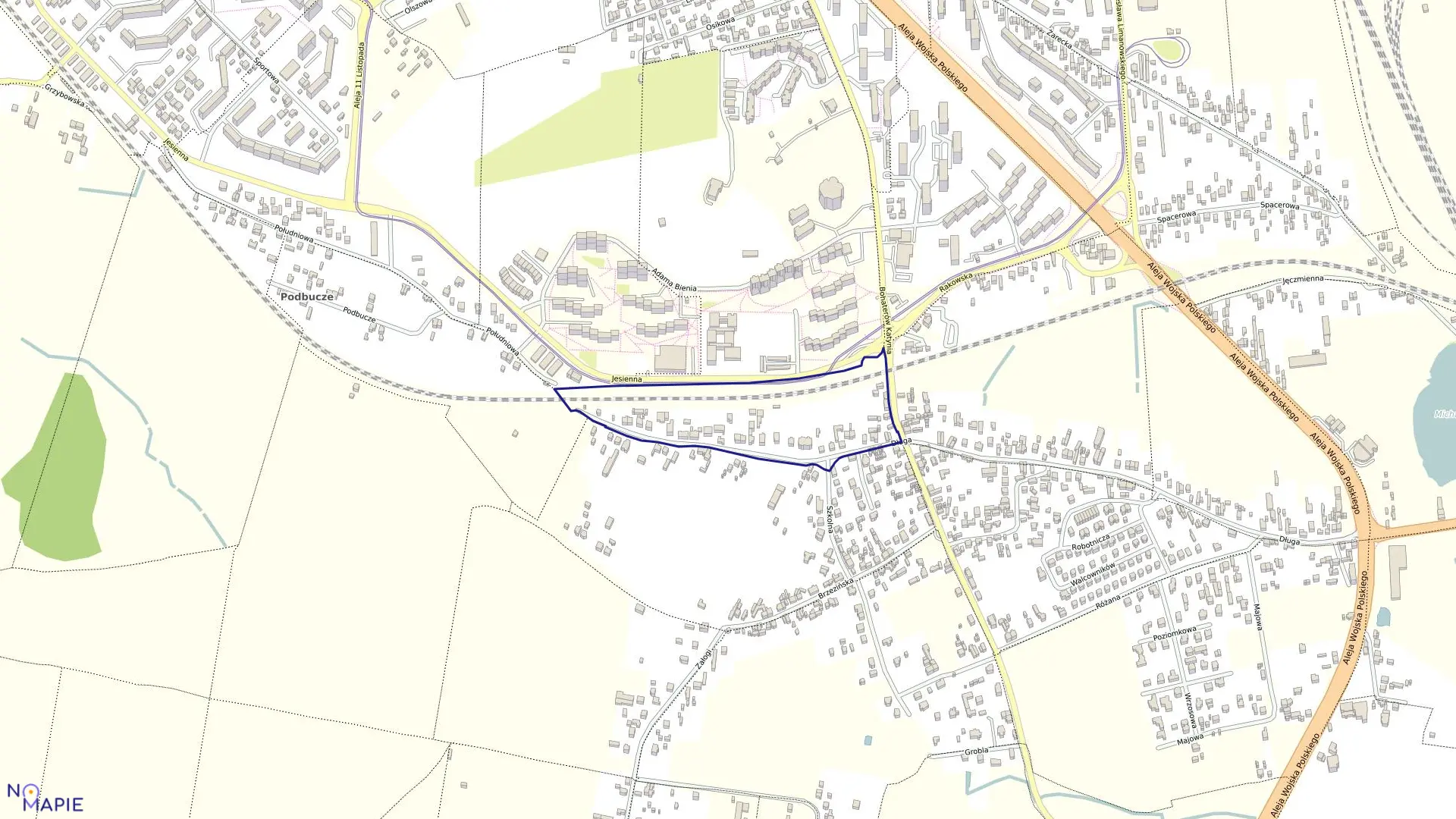 Mapa obrębu 372 w mieście Częstochowa