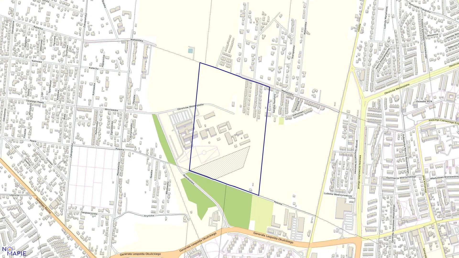 Mapa obrębu 38 w mieście Częstochowa