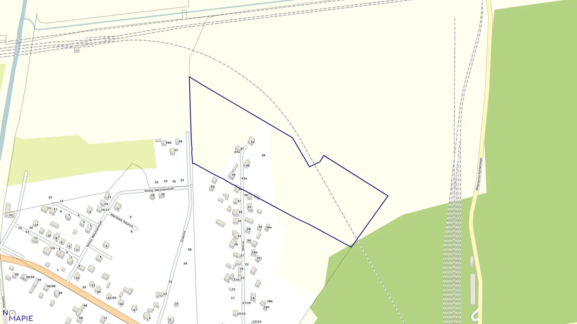 Mapa obrębu 387 w mieście Częstochowa