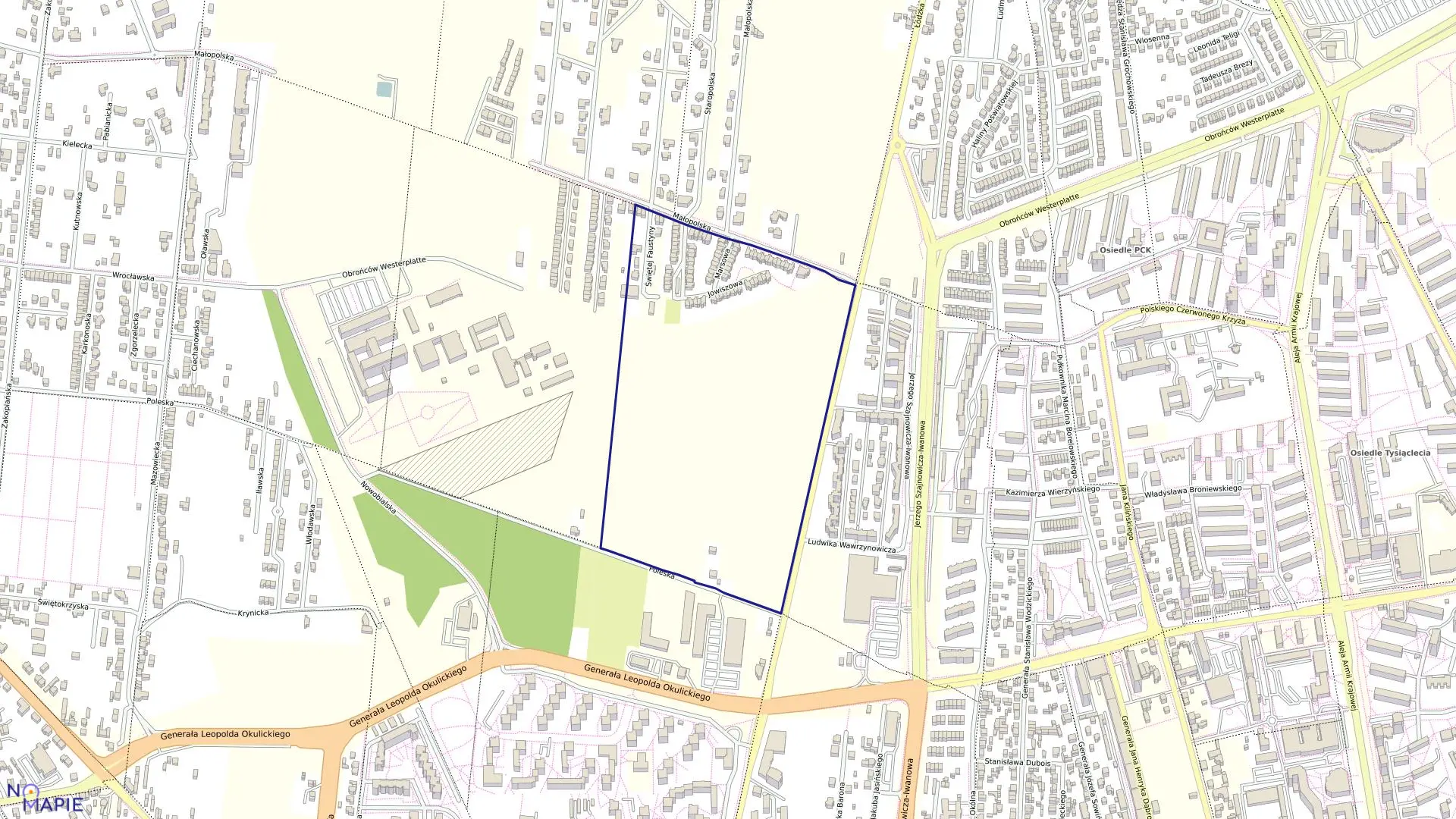 Mapa obrębu 39 w mieście Częstochowa