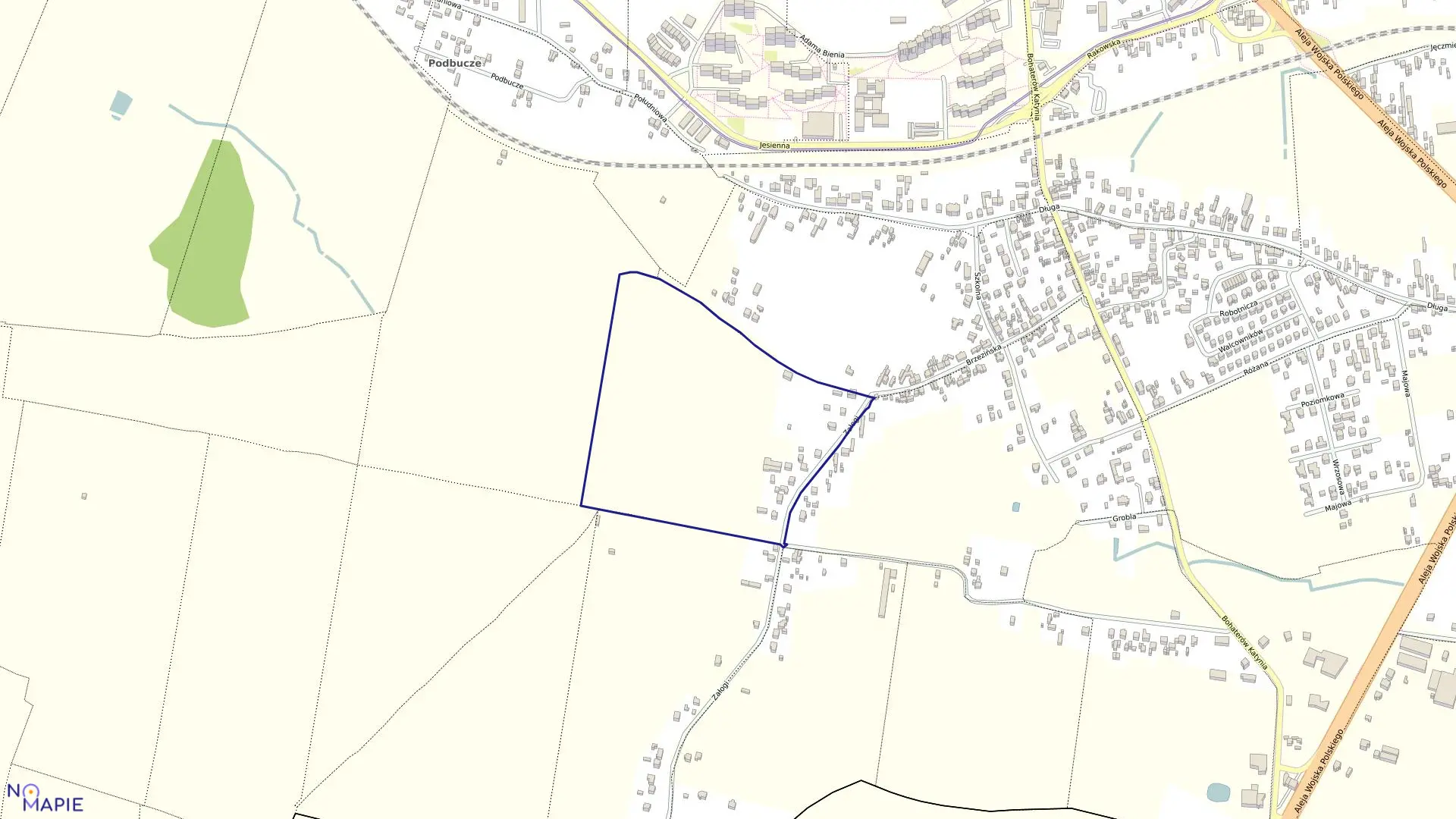 Mapa obrębu 394 w mieście Częstochowa