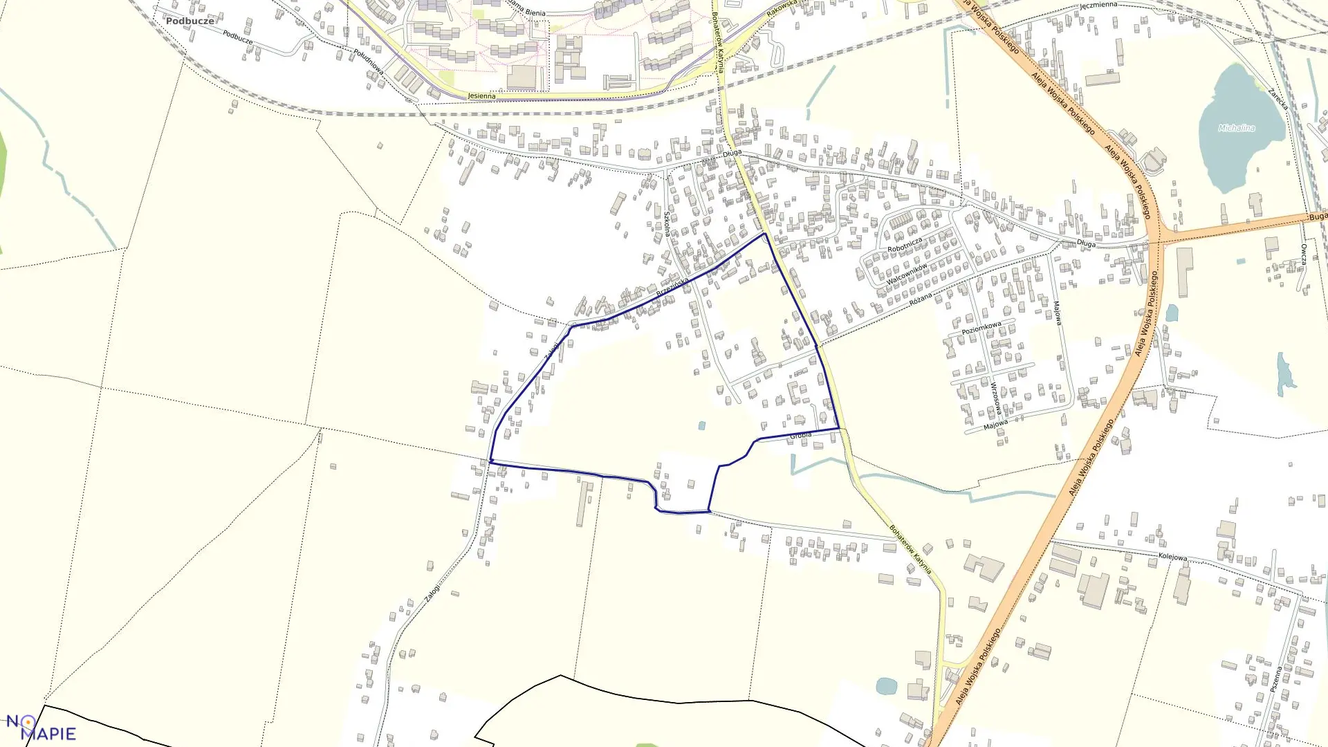 Mapa obrębu 407 w mieście Częstochowa