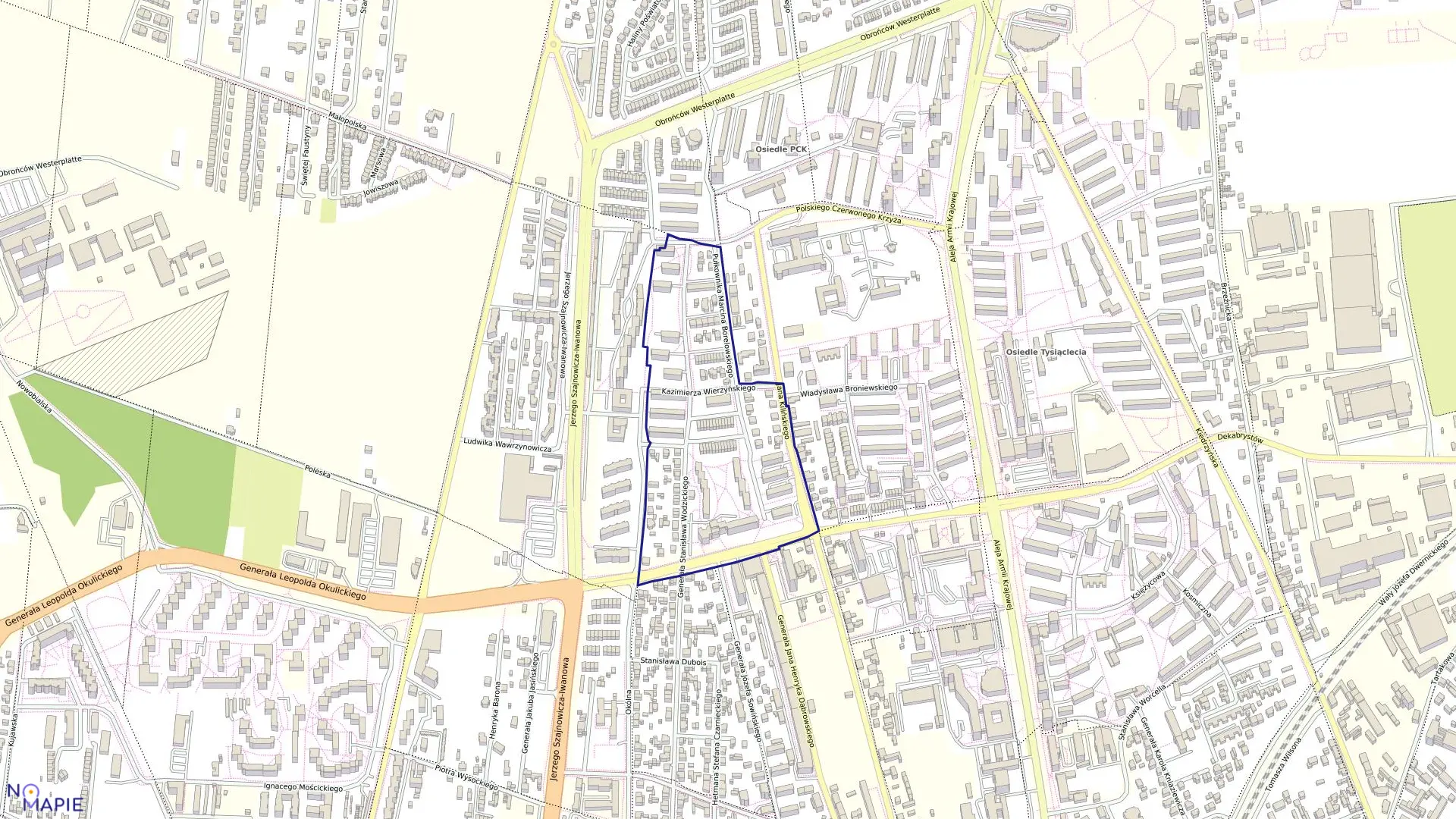 Mapa obrębu 41A w mieście Częstochowa