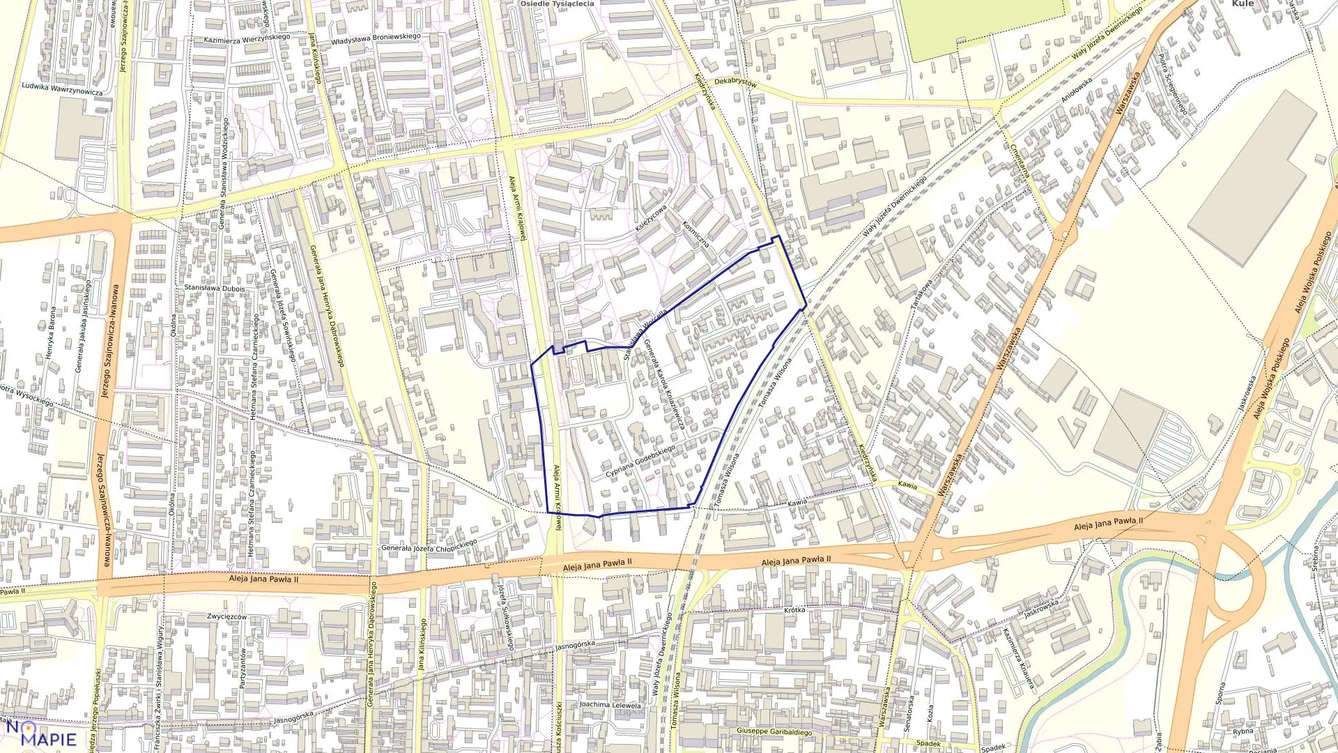 Mapa obrębu 43B w mieście Częstochowa