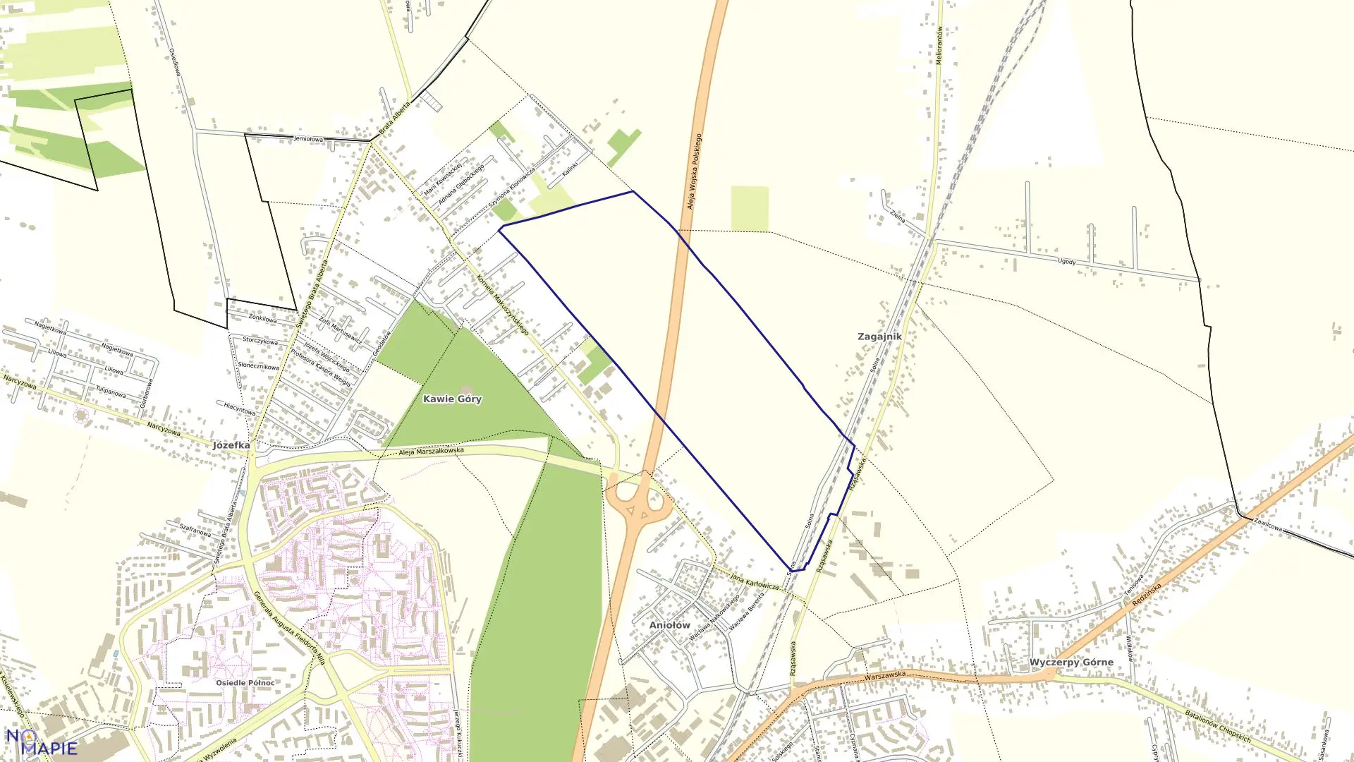 Mapa obrębu 5 w mieście Częstochowa