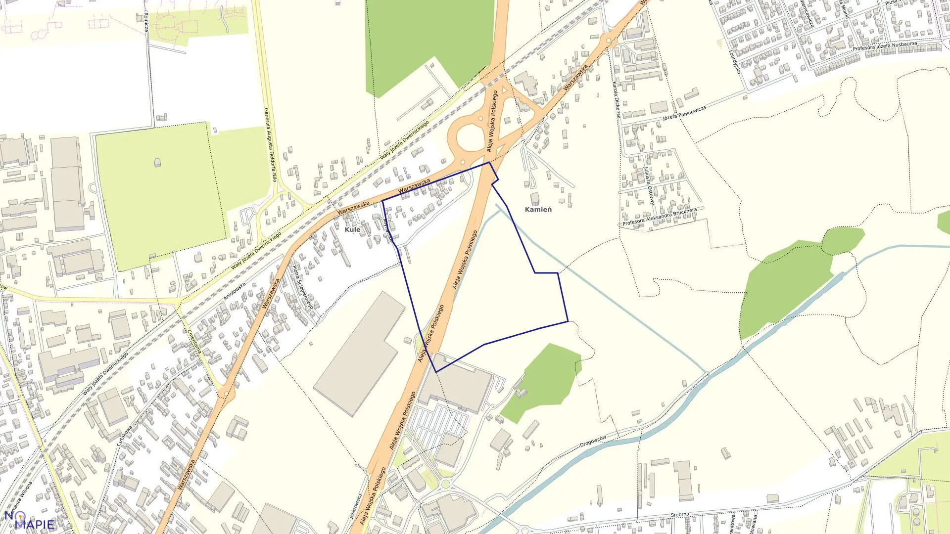 Mapa obrębu 52 w mieście Częstochowa