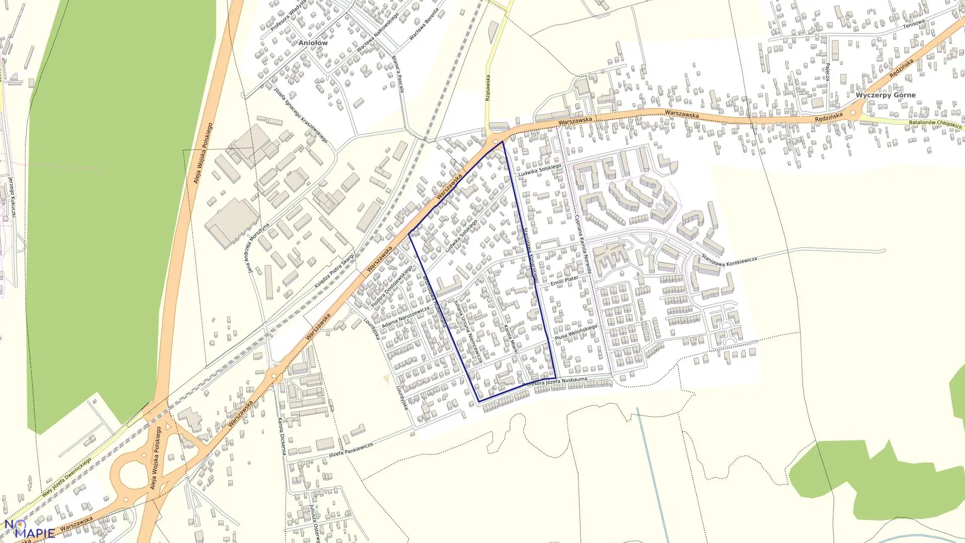 Mapa obrębu 57 w mieście Częstochowa