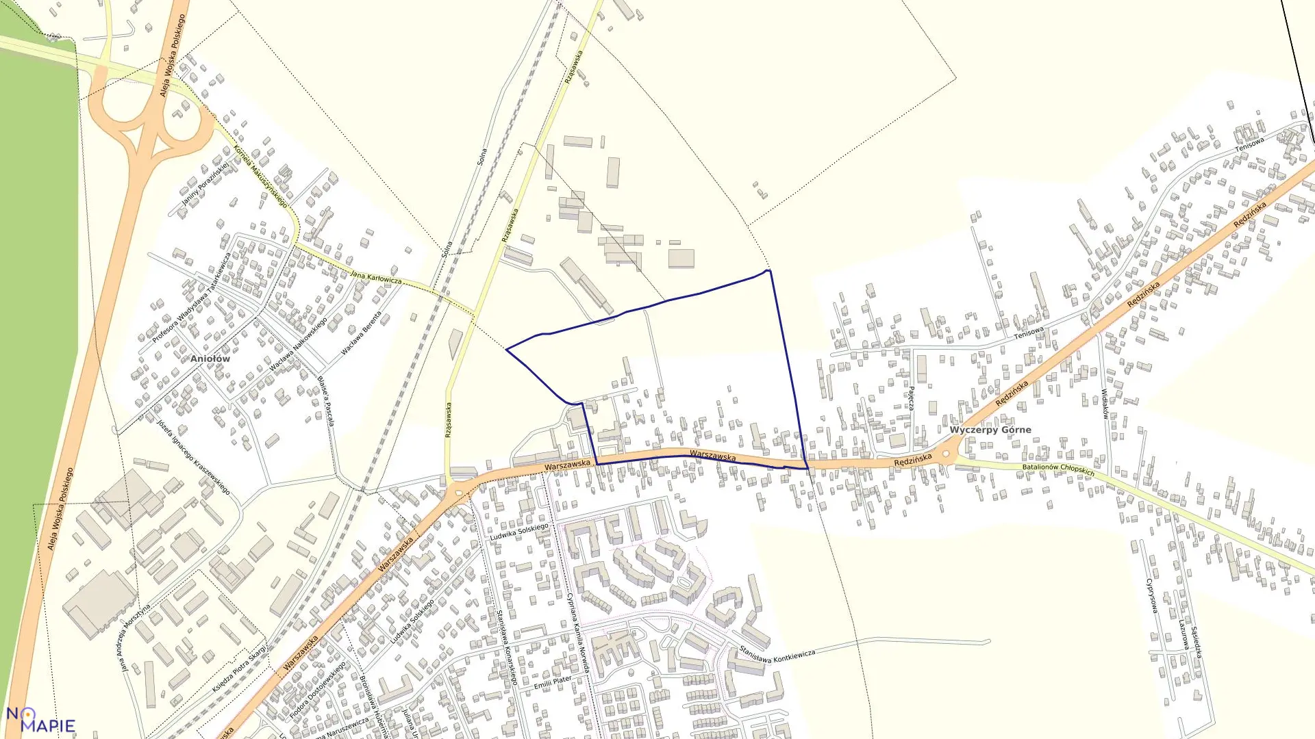 Mapa obrębu 61 w mieście Częstochowa