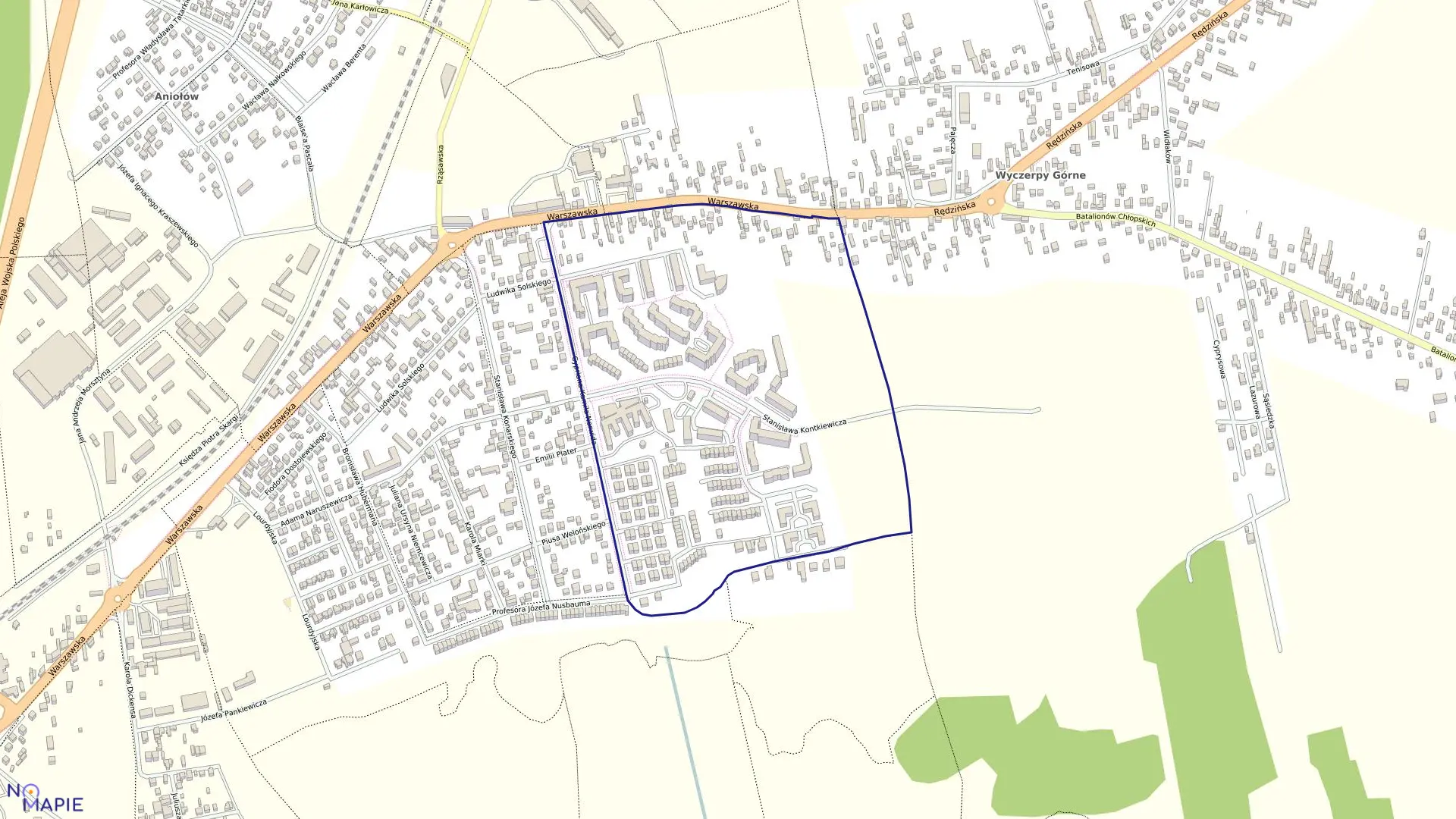 Mapa obrębu 62 w mieście Częstochowa