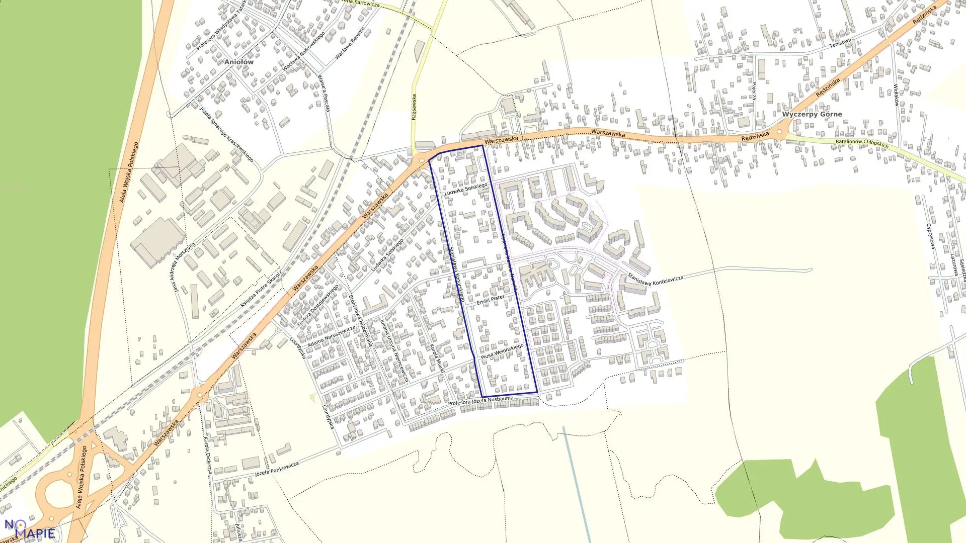 Mapa obrębu 63 w mieście Częstochowa