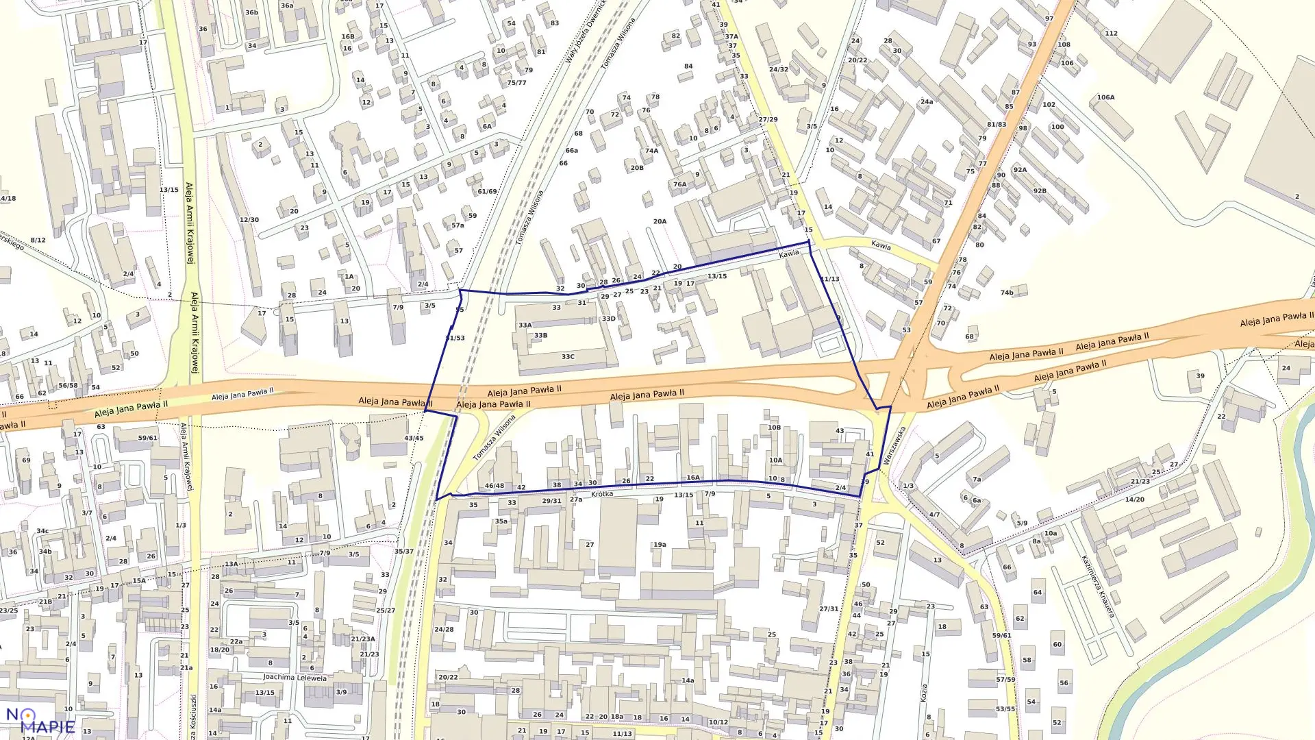 Mapa obrębu 74 w mieście Częstochowa