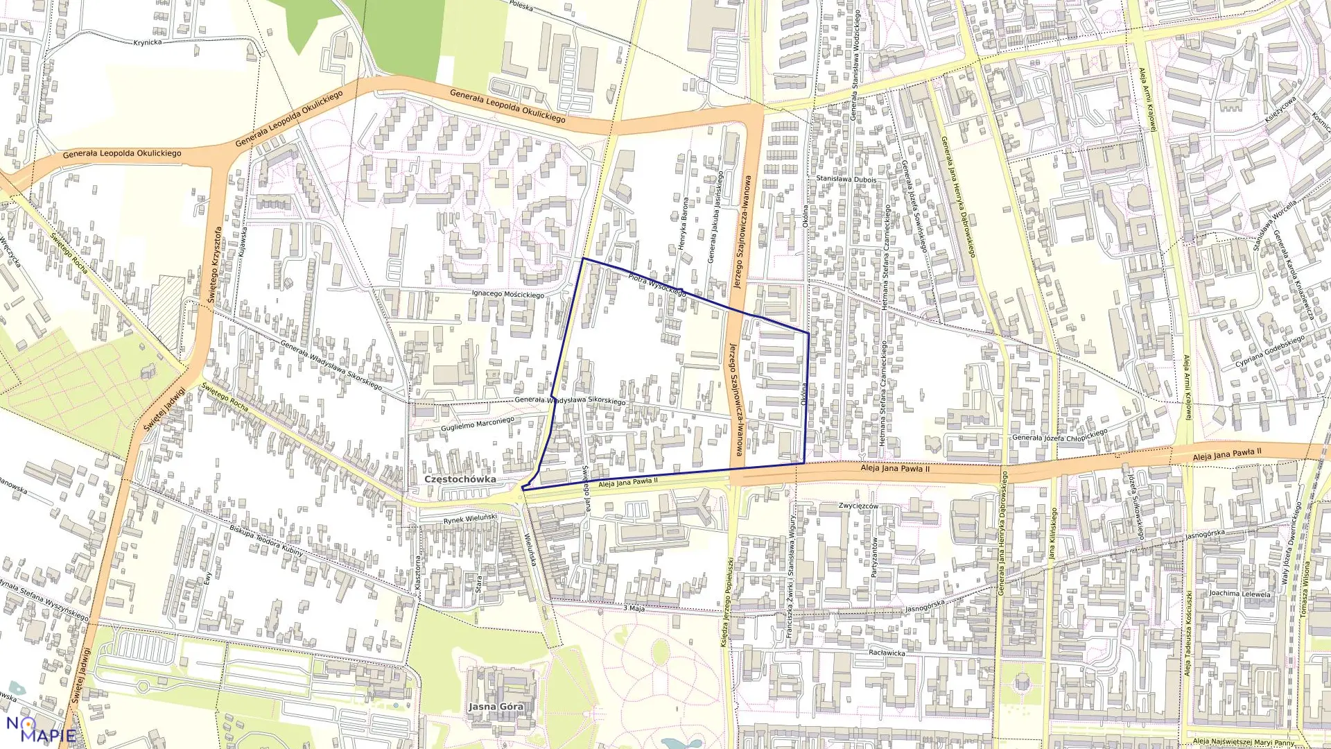 Mapa obrębu 79 w mieście Częstochowa