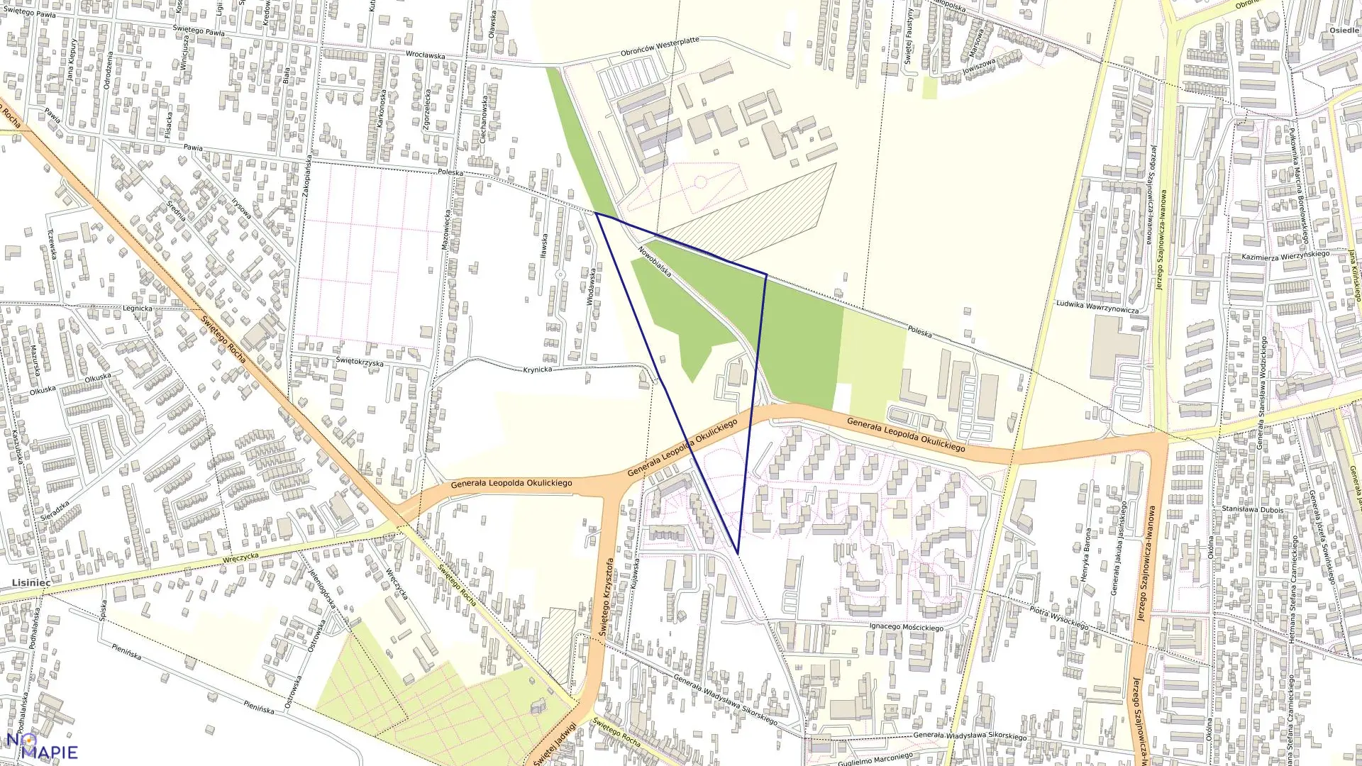 Mapa obrębu 81 w mieście Częstochowa