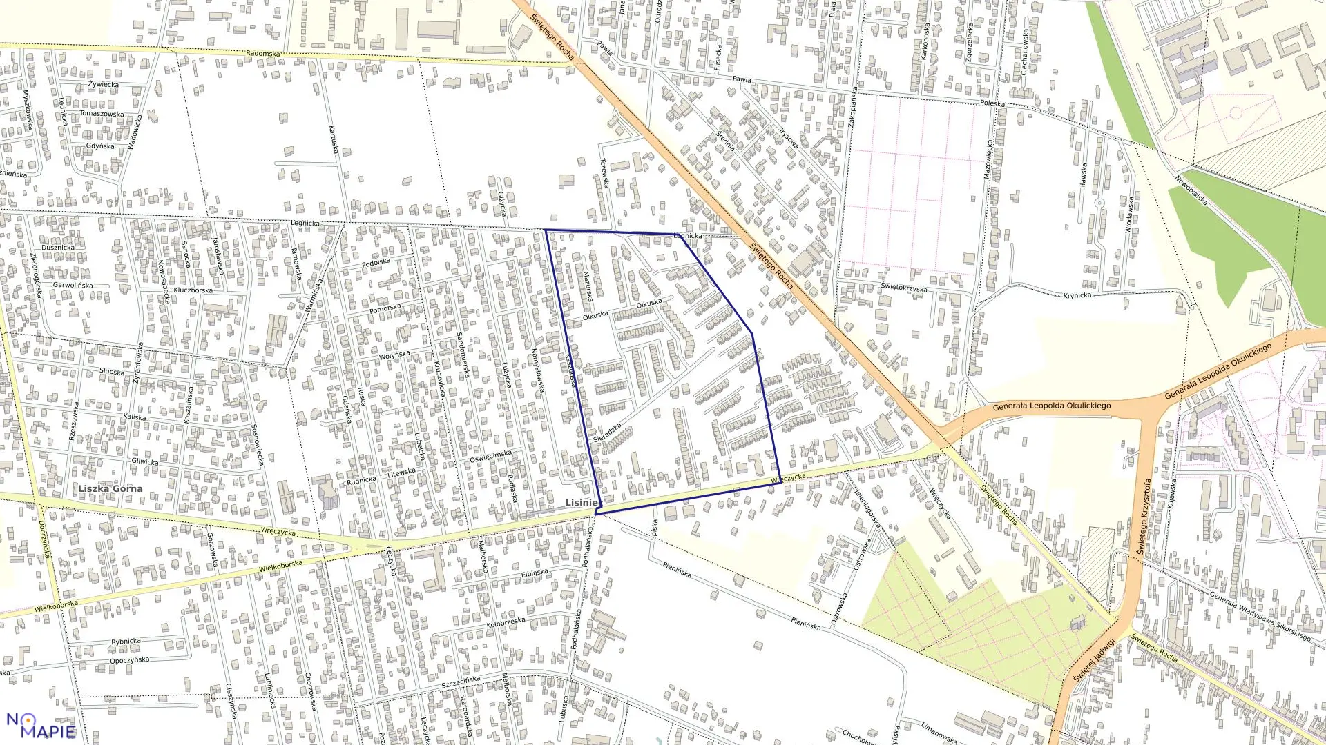 Mapa obrębu 87 w mieście Częstochowa